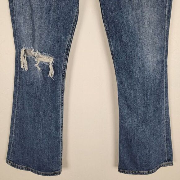 Citizens Of Humanity Size 27 Demy Distressed Tempo Cropped Flare Jeans Blue - Picture 4 of 12